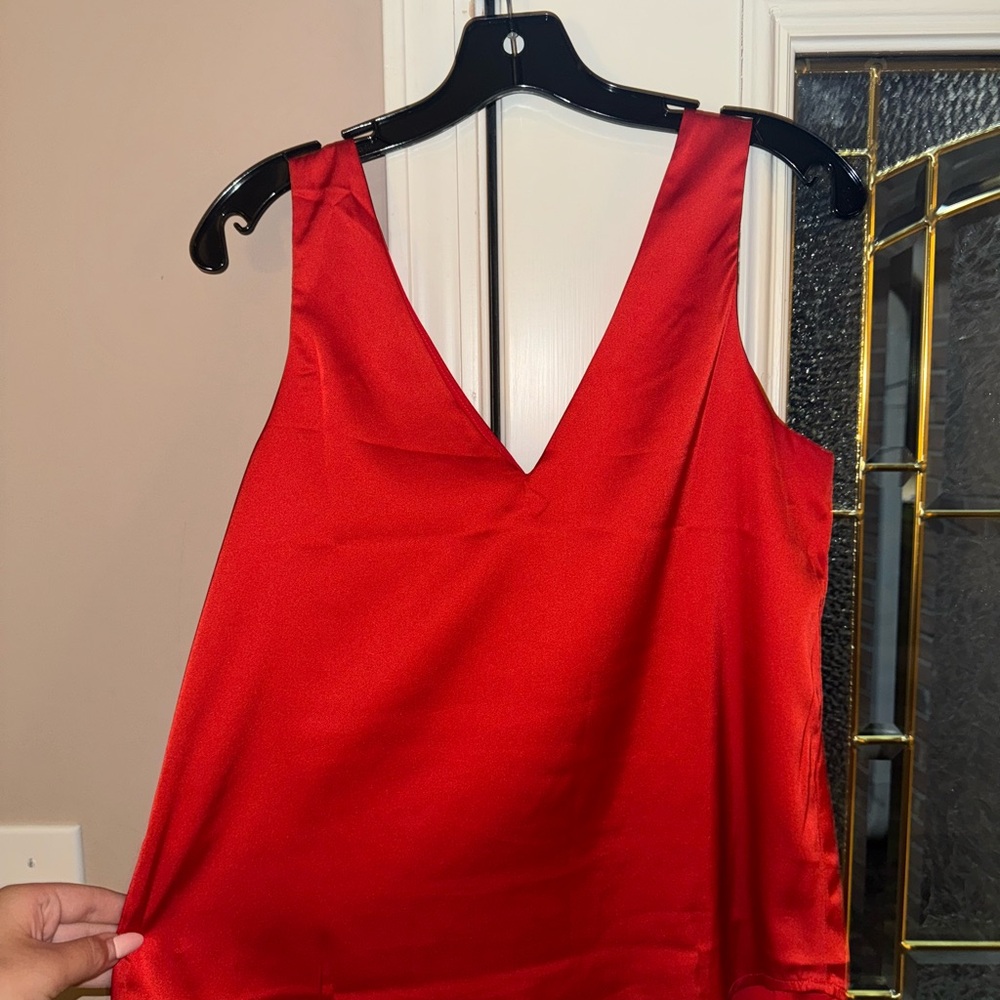 Elegant Red Sleeveless Top